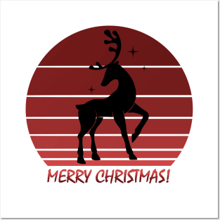 Christmas reindeer Posters and Art